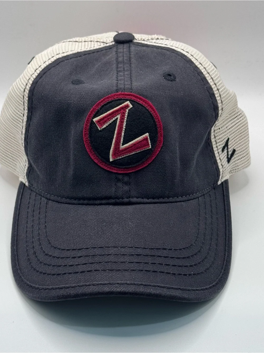 Zephyr Custom Circle Z Trucker Baseball Cap, Red/White Embroidered Z Patch, NWT